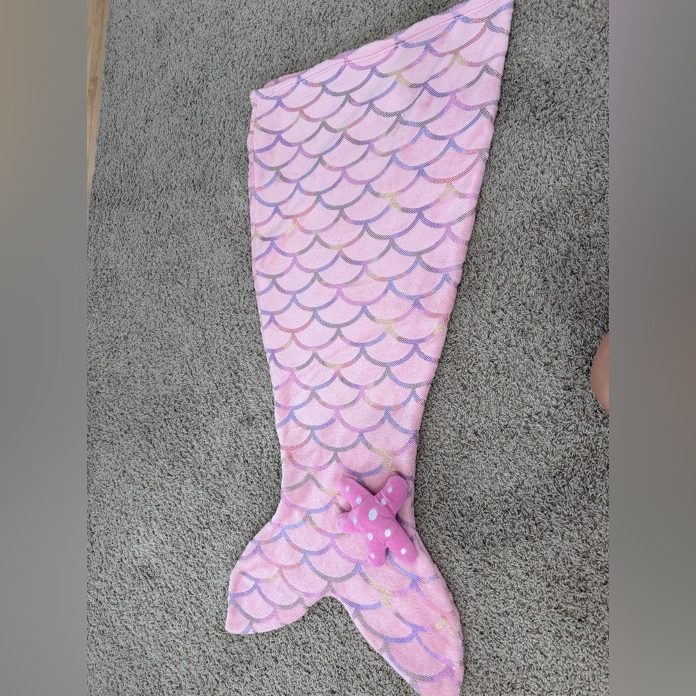 Pink Mermaid Tail Kids Blanket - Soft Cozy Sleeping Bag